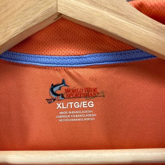 World Wide Sportsman Activewear Polo Shirt Women XL Orange Collared Short Sleeve - Picture 5 of 9